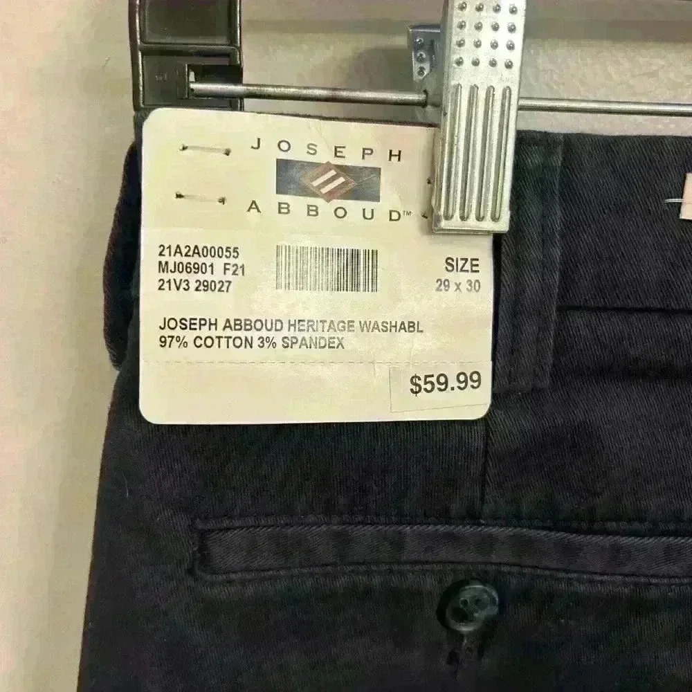 Joseph Abboud men's navy blue chinos 29x30 nwt - Picture 3 of 7